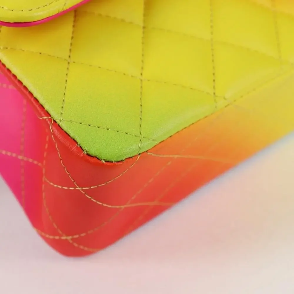 Chanel Matelasse Lambskin Chain Shoulder Bag Rainbow CC